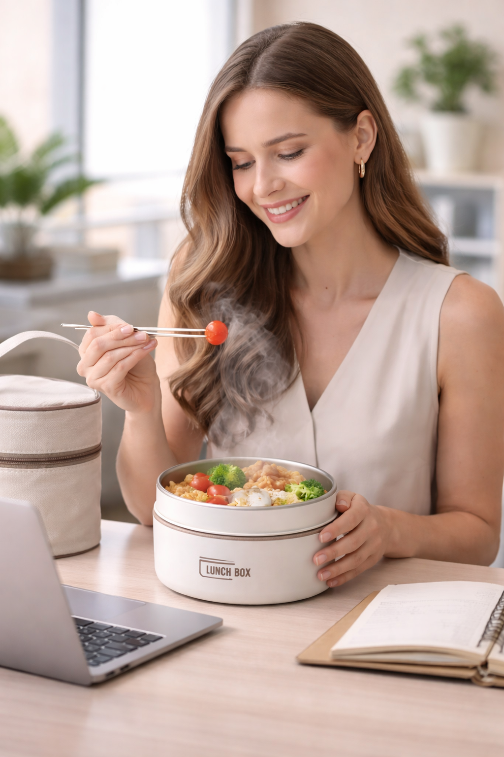FOODBOX 304 (Lonchera acero 304, 2 En 1 )