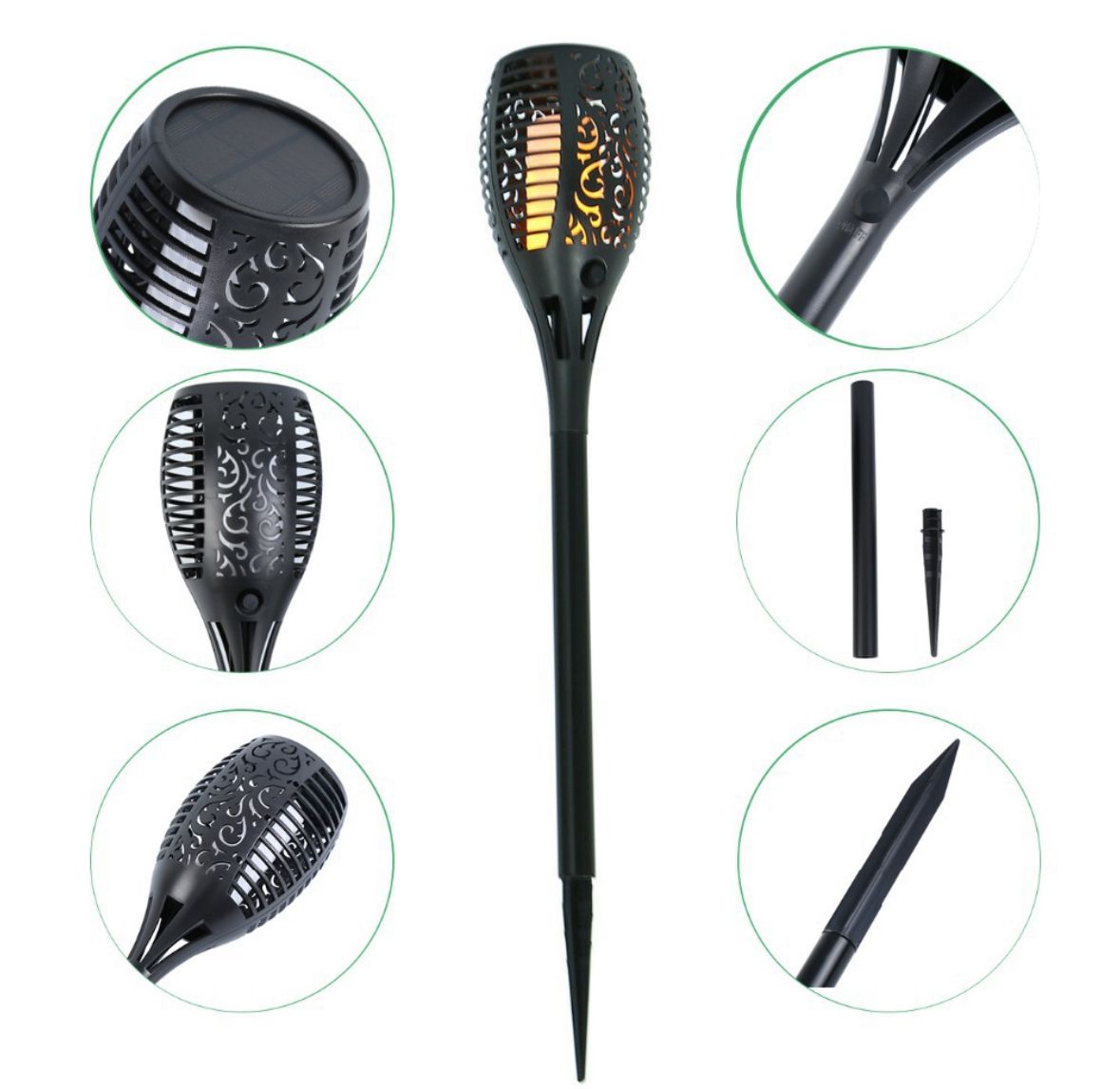 SOLAR FLAME (Pack De 4 Antorchas Solar 55cm)
