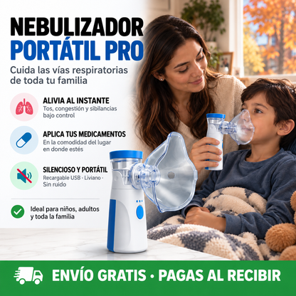 NEBULIZADOR PORTATIL ADULTOS Y NIÑOS