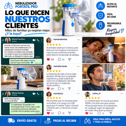 NEBULIZADOR PORTATIL ADULTOS Y NIÑOS