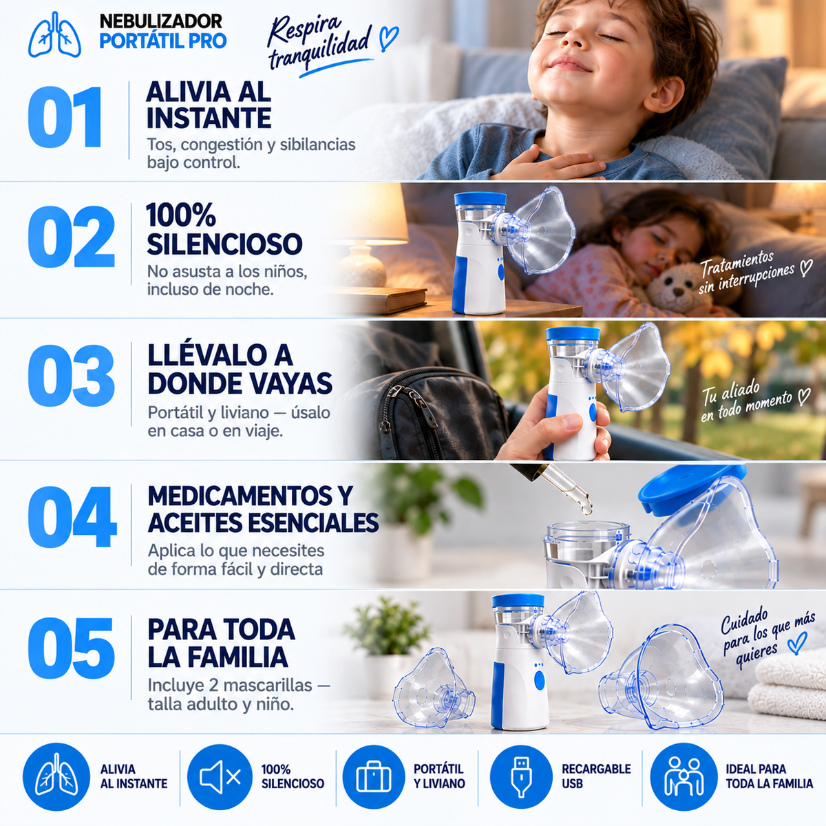 NEBULIZADOR PORTATIL ADULTOS Y NIÑOS