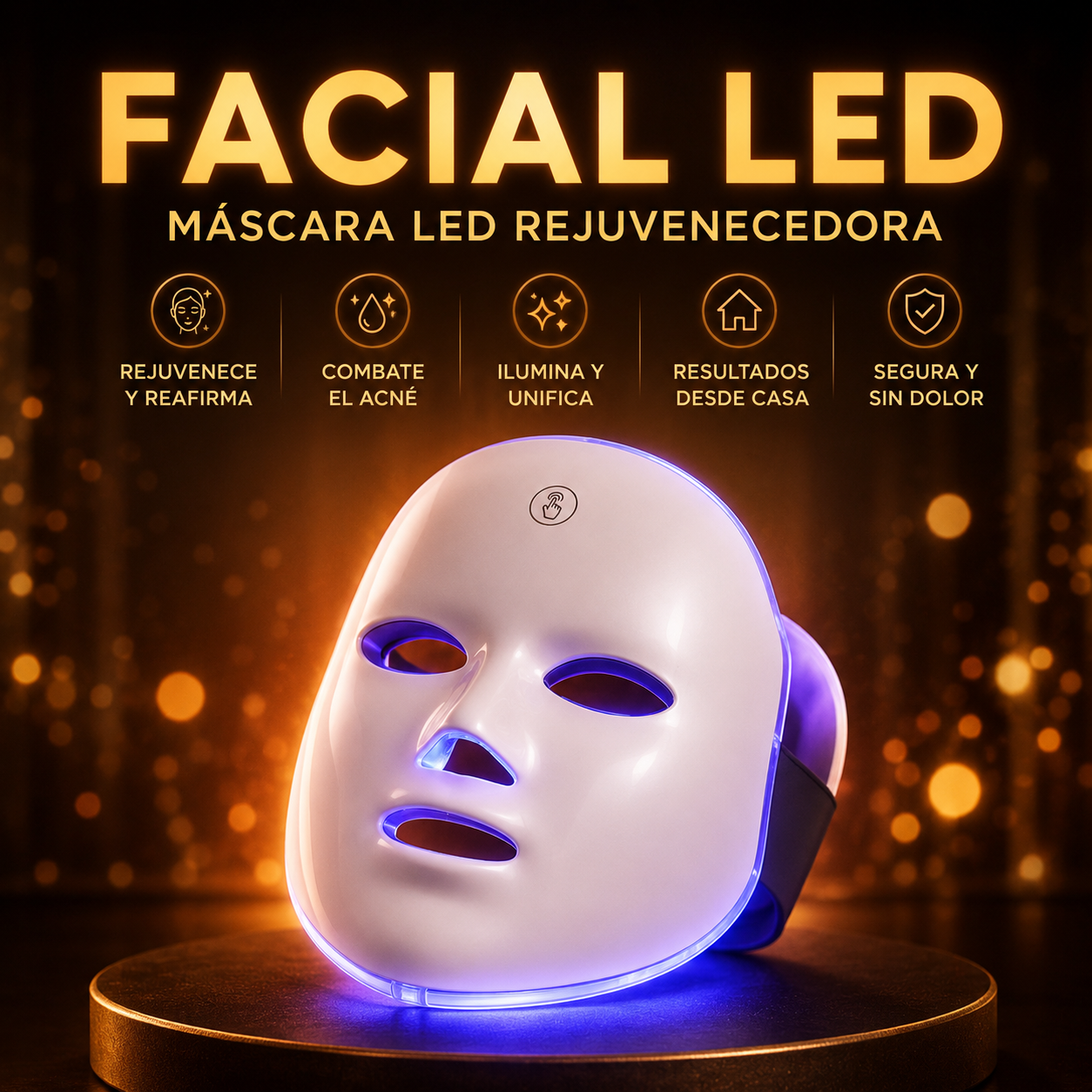 Máscara LED de Rejuvenecimiento Facial