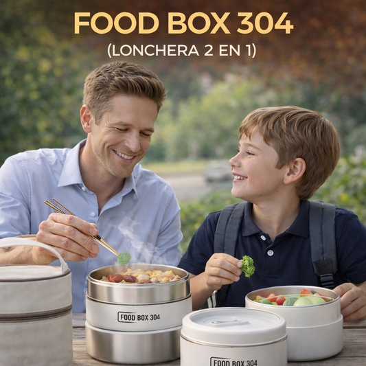 FOODBOX 304 (Lonchera acero 304, 2 En 1 )
