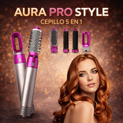 AURA PRO STYLE (Cepillo Secador 5 En 1 Profesional)