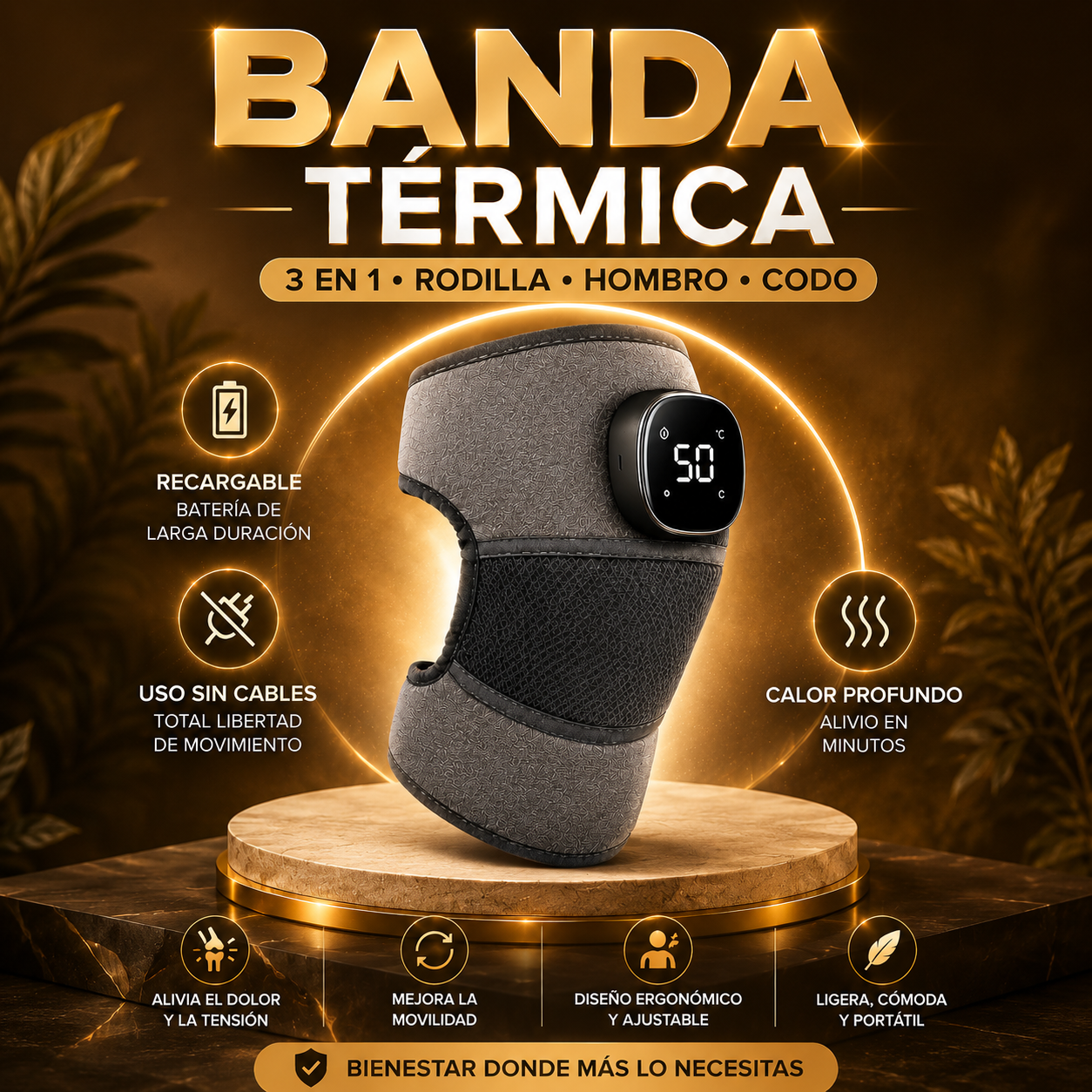3 EN 1 - RODILLERA ELECTRICA RECARGABLE