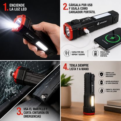 2x1 PROLIGHT 4™ Linterna de Emergencia 4 en 1