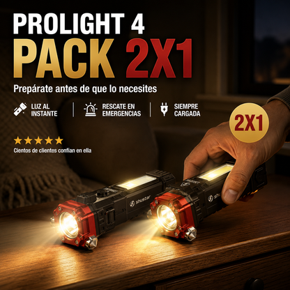 2x1 PROLIGHT 4™ Linterna de Emergencia 4 en 1