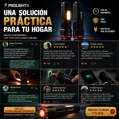 2x1 PROLIGHT 4™ Linterna de Emergencia 4 en 1