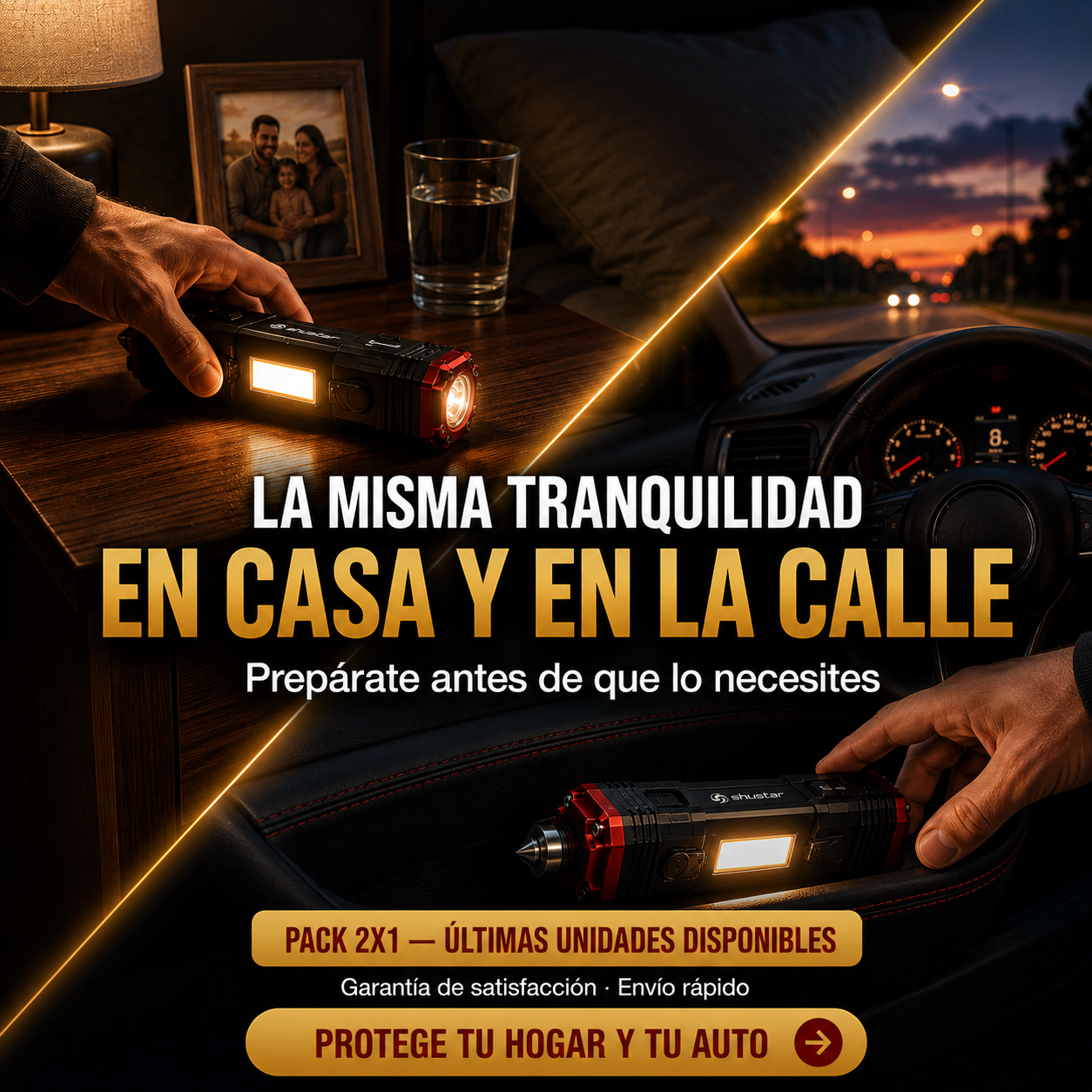 2x1 PROLIGHT 4™ Linterna de Emergencia 4 en 1